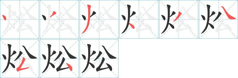 炂字的筆順?lè)植窖菔?></p>
<script src=