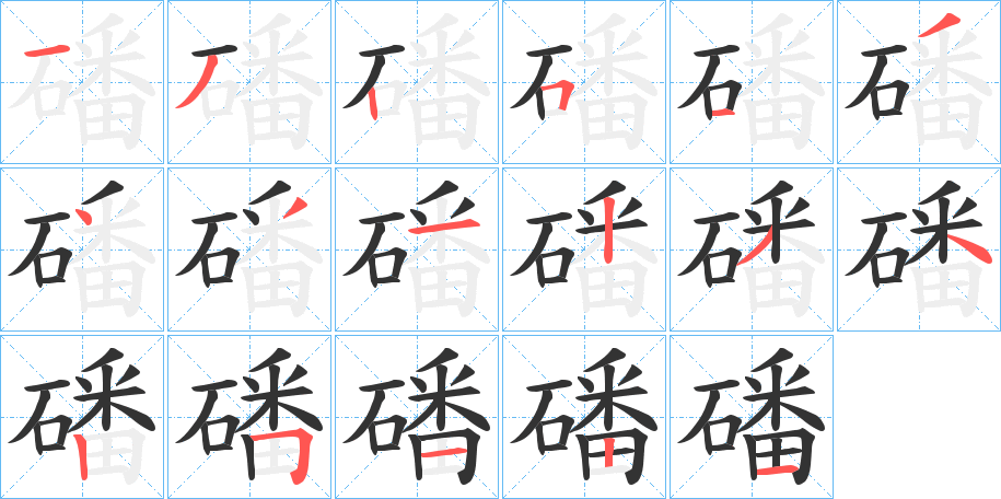 磻字的筆順?lè)植窖菔?></p>
<script src=