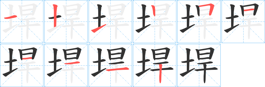 垾字的筆順?lè)植窖菔?></p>
<script src=