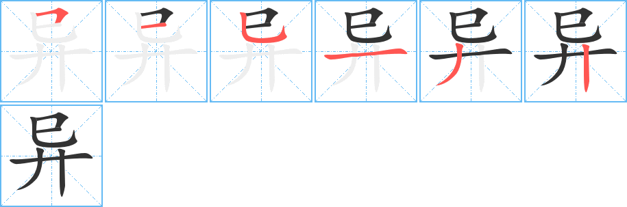 異字的筆順分步演示