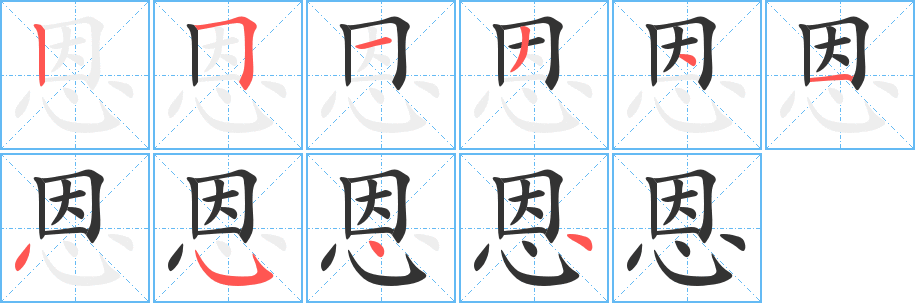 恩字的筆順?lè)植窖菔?></p>
<script src=