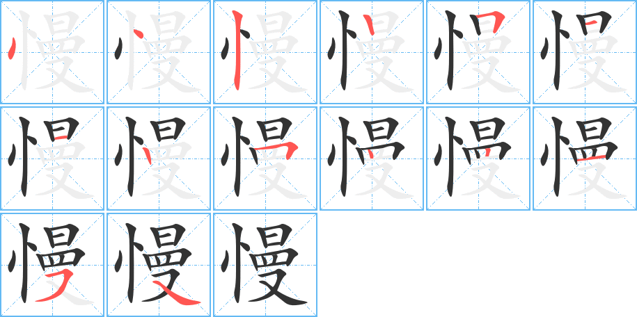 慢字的筆順?lè)植窖菔?></p>
<script src=