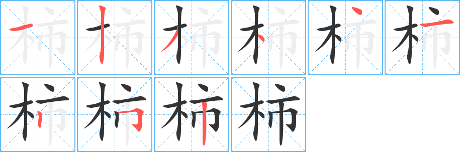 柿字的筆順?lè)植窖菔?></p>
<script src=