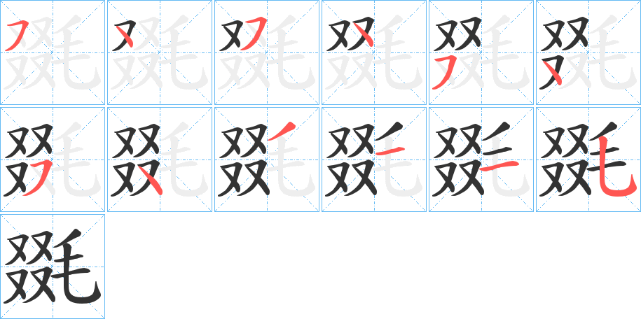 毲字的筆順?lè)植窖菔?></p>
<script src=