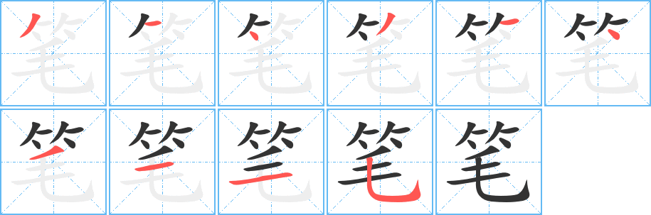筆字的筆順?lè)植窖菔?></p>
<script src=