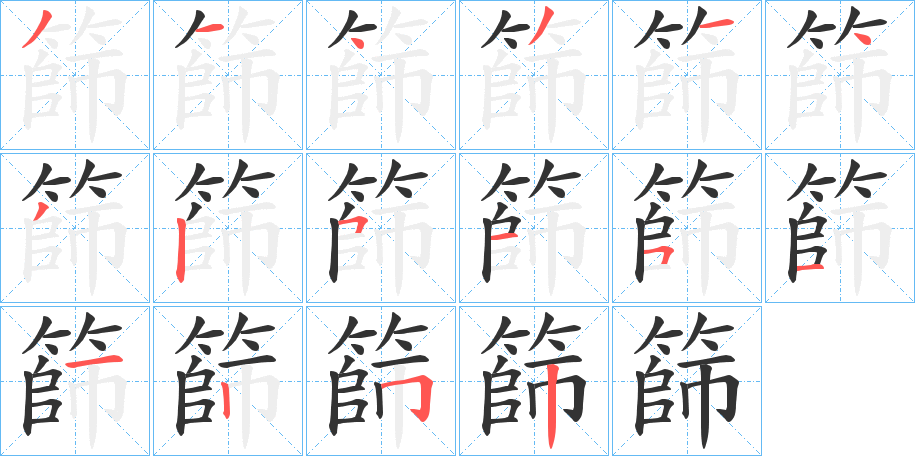 篩字的筆順?lè)植窖菔?></p>
<script src=
