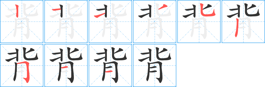 背字的筆順?lè)植窖菔?></p>
<script src=