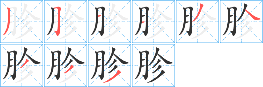 胗字的筆順?lè)植窖菔?></p>
<script src=