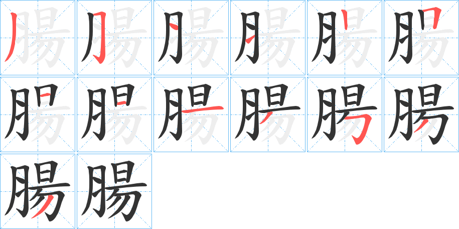 腸字的筆順?lè)植窖菔?></p>
<script src=