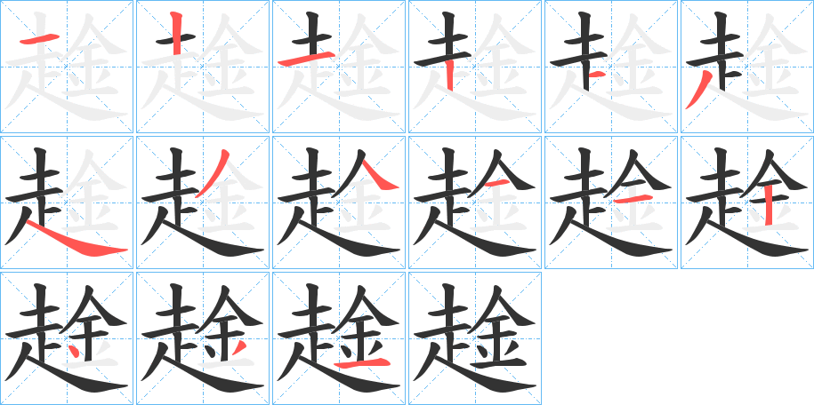 趛字的筆順?lè)植窖菔?></p>
<script src=