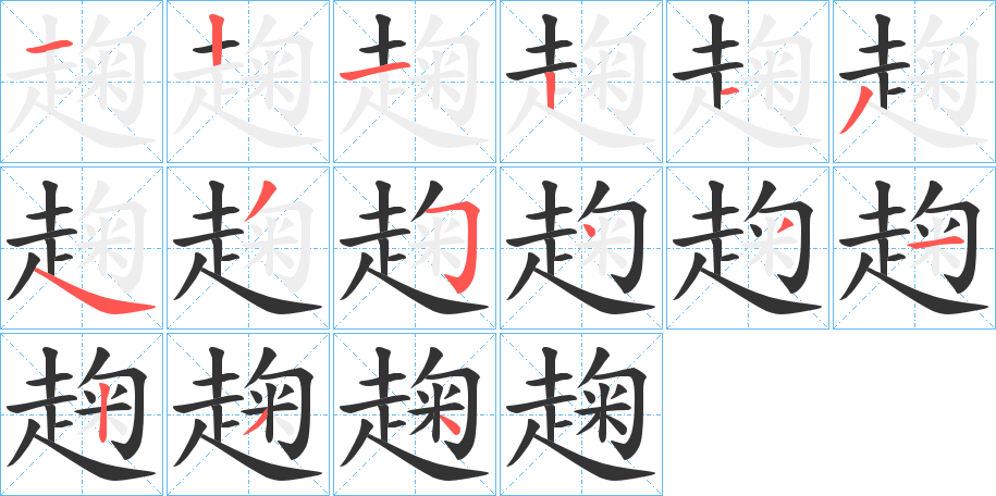 趜字的筆順?lè)植窖菔?></p>
<script src=