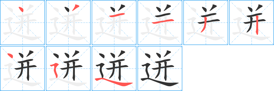 迸字的筆順?lè)植窖菔?></p>
<script src=
