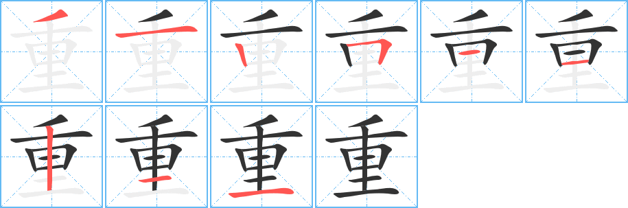 重字的筆順?lè)植窖菔?></p>
<script src=