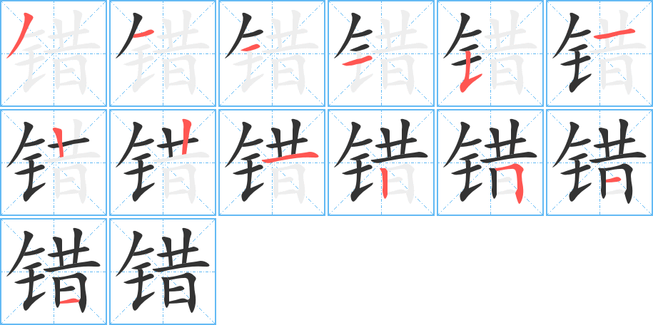 錯(cuò)字的筆順?lè)植窖菔?></p>
<script src=