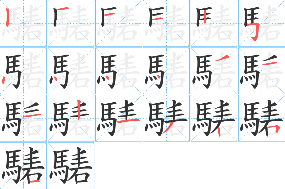 騞字的筆順?lè)植窖菔?></p>
<script src=