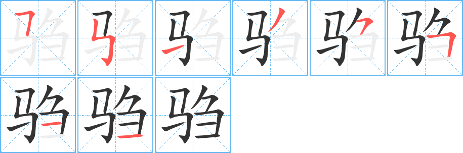騶字的筆順?lè)植窖菔?></p>
<script src=