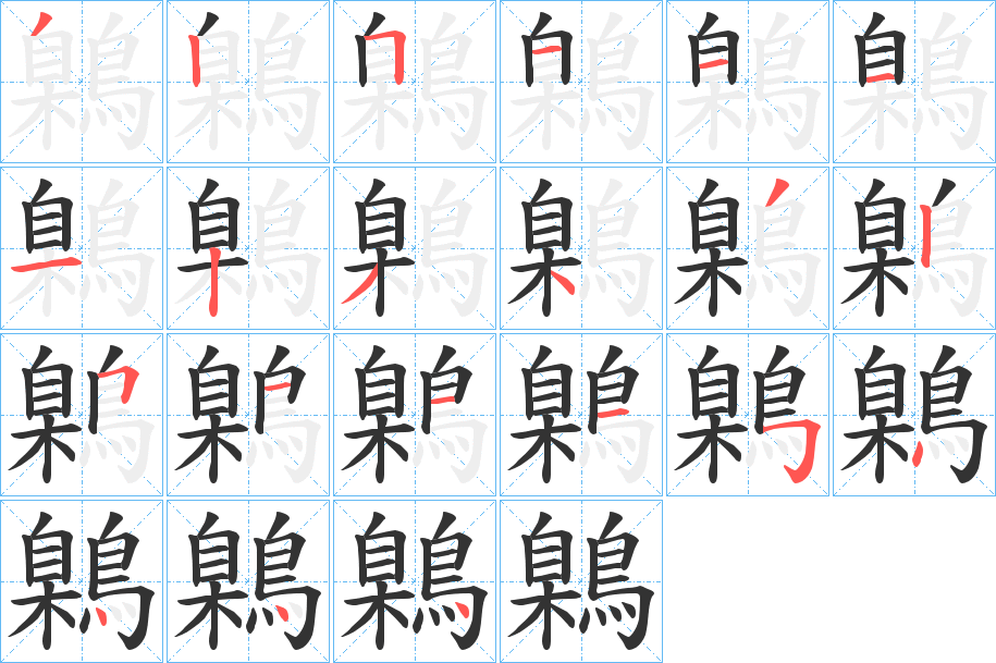 鷍字的筆順?lè)植窖菔?></p>
<script src=